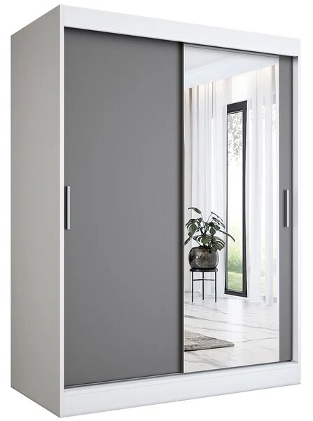 Szafa przesuwna biel + antracyt 150 cm W8-R17