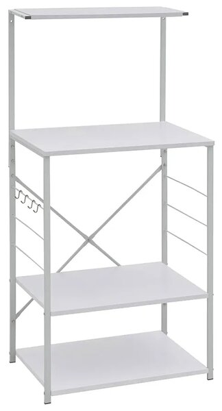 Biały regał kuchenny z metalowym stelażem W8-B07
