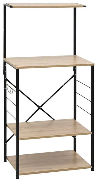 Stojący regał w stylu loft czarny + dąb Z7-C68