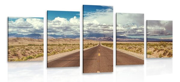 5-częściowy obraz droga na pustyni