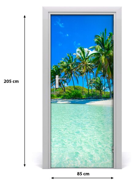 Naklejka fototapeta na drzwi Tropikalna plaża