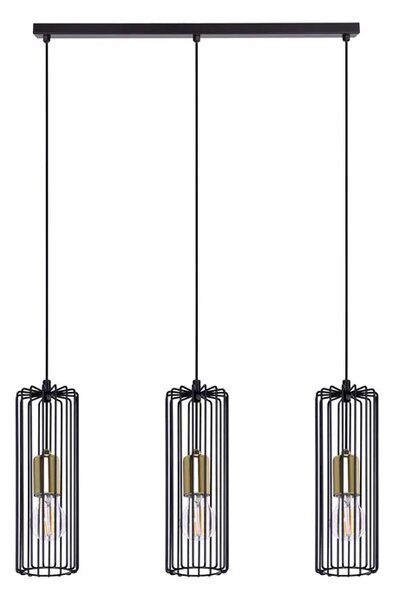 Czarno-złota druciana lampa wisząca nad stół - S775 W4-P32