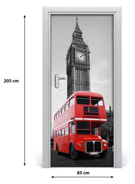 Fototapeta samoprzylepna DRZWI Londyński autobus