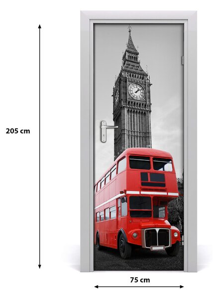 Fototapeta samoprzylepna DRZWI Londyński autobus