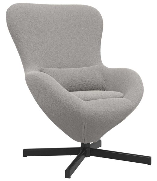 Fotel jajo jasnoszary 63 x 73 x 90 cm tkanina