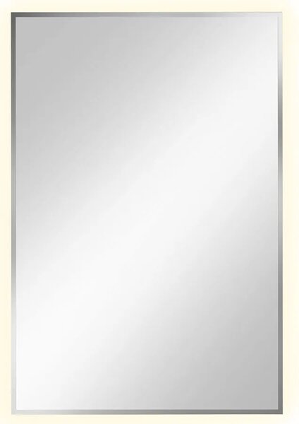 Srebrne prostokątne lustro led 60x90 cm K6-C46
