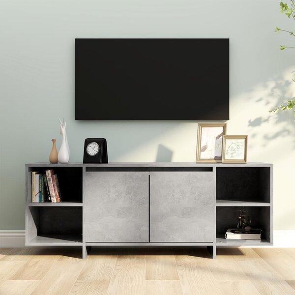 Szafka TV, szarość betonu, 130x35x50 cm, płyta wiórowa
