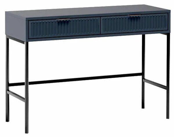 Granatowa toaletka konsola z lamelami, ryflowana 40x12x7 P6-A21