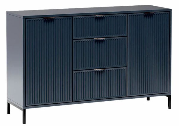 Granatowa komoda z lamelami D8-M15