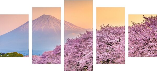 5-częściowy obraz piękna Japonia