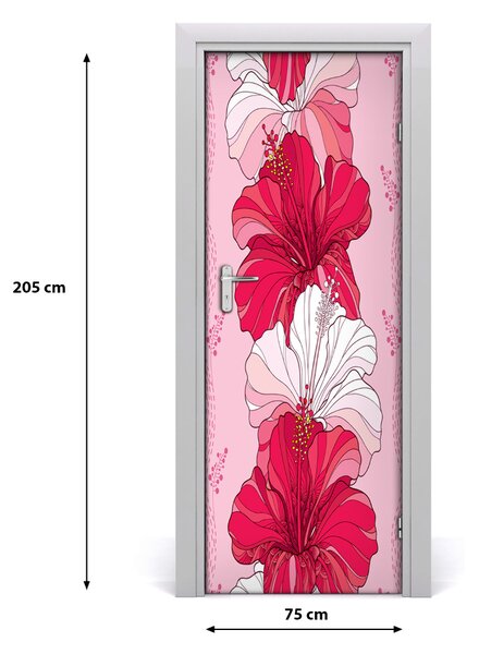 Okleina samoprzylepna fototapety na drzwi Hibiskus