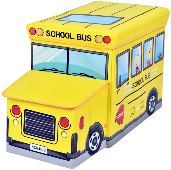Żółta składana pufa ze schowkiem autobus K0-B54