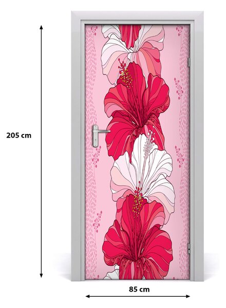 Okleina samoprzylepna fototapety na drzwi Hibiskus