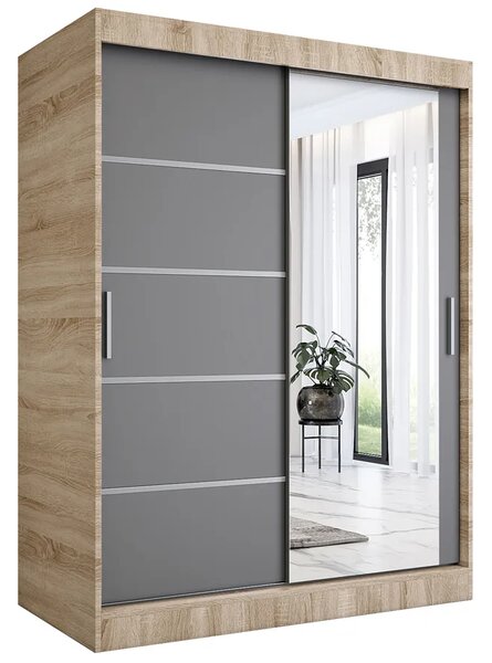 Szafa przesuwna 150 cm dąb sonoma + antracyt E2-D83