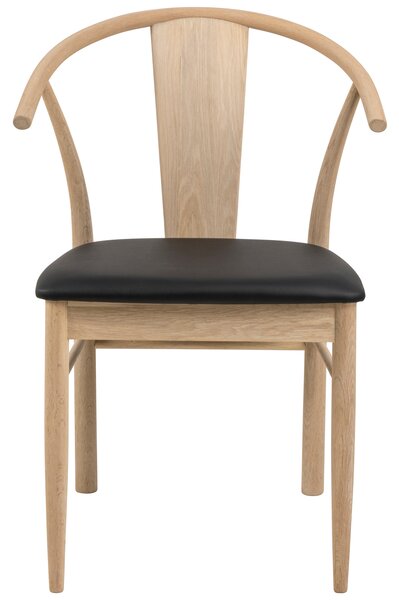 Krzesło do jadalni Skórzane siedzisko Czarno - brązowe TURAJF