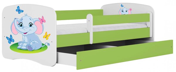 Zielone łóżko dziecięce ze stelażem 80x160 H9-B02