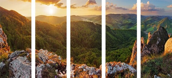 5-częściowy obraz ostańce wapienne Vršatské bradlá na Słowacji