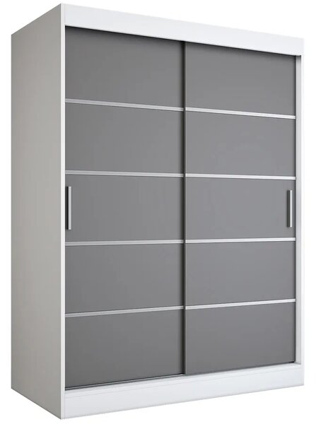 Szafa przesuwna biel + antracyt 150 cm G5-L15