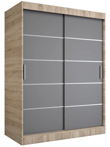 Szafa przesuwna dąb sonoma + antracyt 150 cm L2-D16