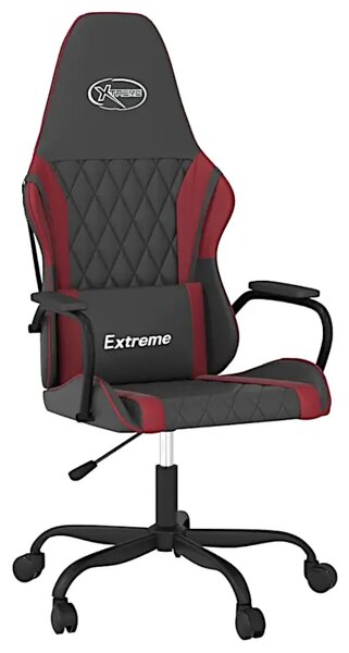 Czarno-bordowy fotel gamingowy D1-B60