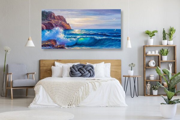 Obraz fale morskie na wybrzeżu