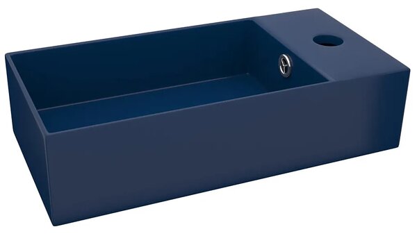 Ciemnoniebieska ceramiczna umywalka E6-T26
