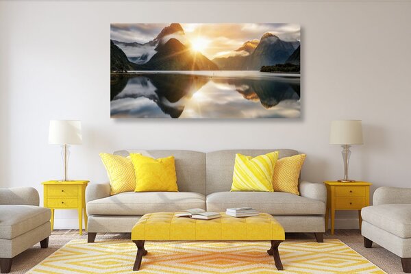 Obraz Milford Sound o wschodzie słońca