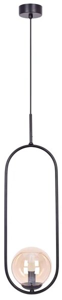 Lampa wisząca geometryczna z bursztynowym kloszem - 5S A198 K8-P16