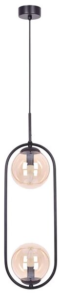 Podwójna lampa wisząca z bursztynowymi kloszami - 6X A199 C6-E84