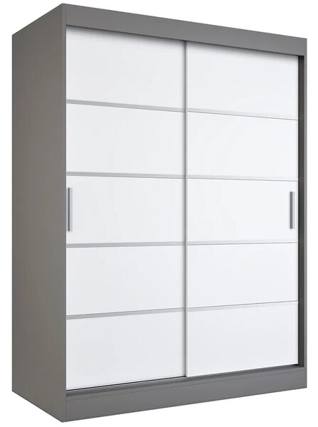 Szafa przesuwna antracyt + biały 150 cm R4-F52