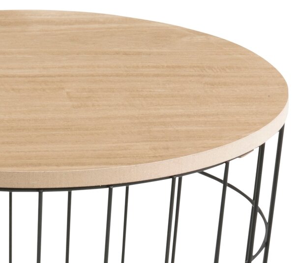 Okrągły stolik kawowy 39 cm Industrialny kosz CAYO
