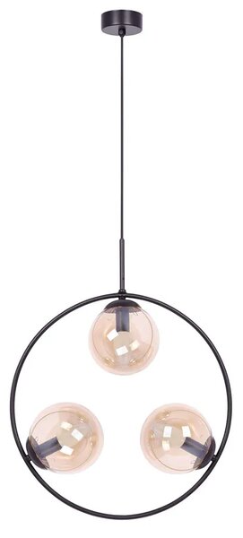 Lampa wisząca okrąg z bursztynowymi kloszami 10X A201 B0-W29