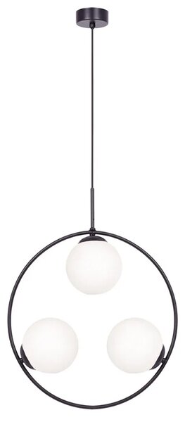 Metalowa lampa wisząca okrąg z białymi kloszami - 3X A201 S6-N75