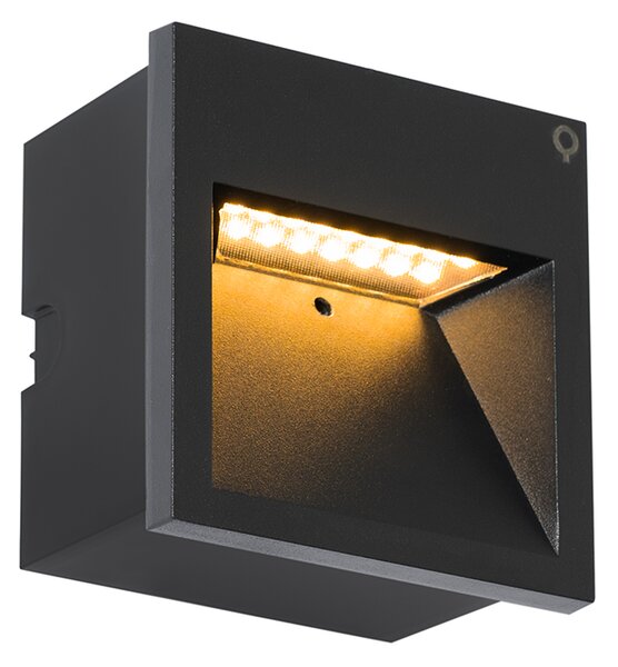 Nowoczesna lampa ścienna czarna z wbudowanym LED - Gem 2