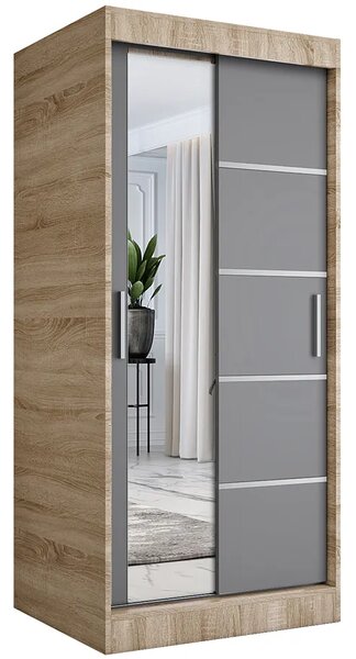 Szafa przesuwna dąb sonoma + antracyt G1-H38