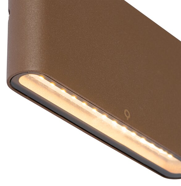 Nowoczesna lampa ścienna zewnętrzna rdzawo-brązowa 17,5 cm z LED IP65 - Batt