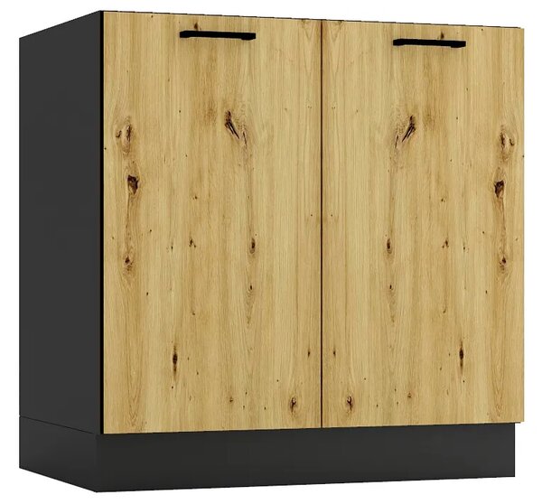 Szafka pod zlewozmywak 80 cm grafit + dąb artisan C3-L62