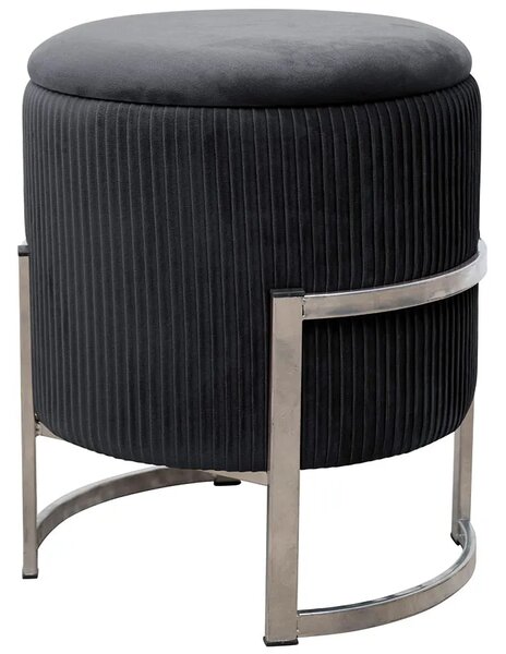 Czarna pufa na nóżkach w stylu glamour Z2-B57