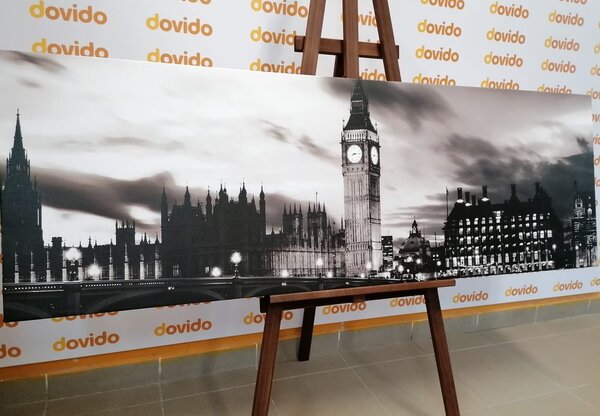 Obraz Big Ben w Londynie w wersji czarno-białej