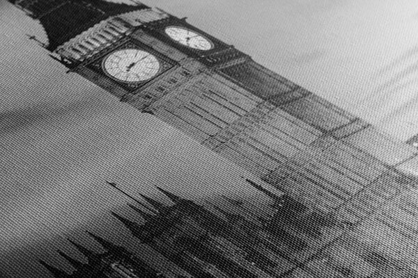 Obraz Big Ben w Londynie w wersji czarno-białej