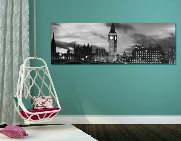 Obraz Big Ben w Londynie w wersji czarno-białej