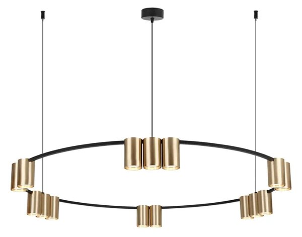 Wisząca lampa ze złotymi kloszami G1-E44