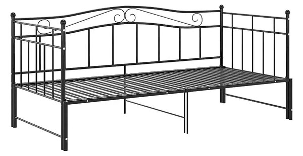 Czarne metalowe łóżko rozkładane 90x200 cm F5-E63