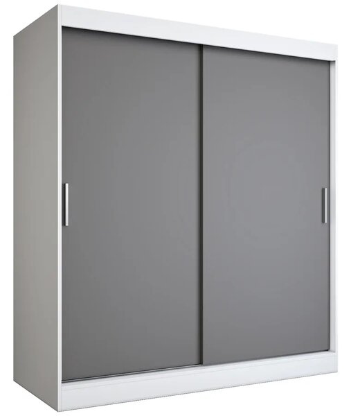 Szafa przesuwna 180 cm biel + antracyt E1-L44
