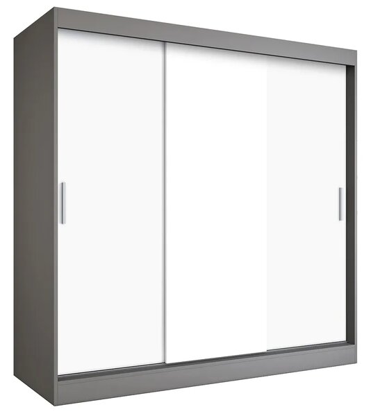 Szafa przesuwna 200 cm antracyt + biały P4-L32