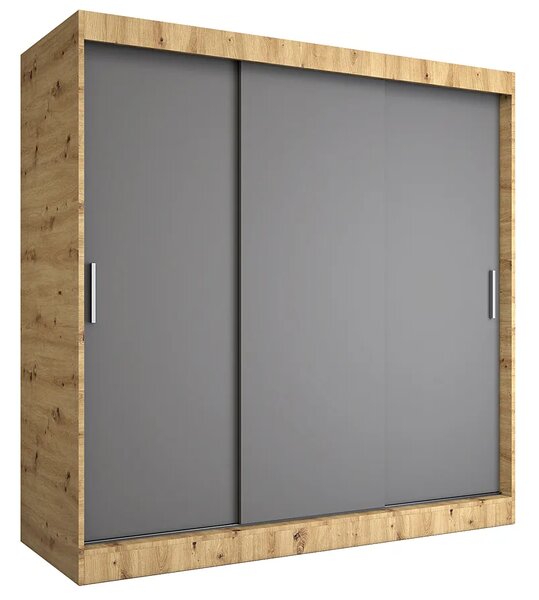 Szafa przesuwna 200 cm dąb artisan + antracyt A3-G48