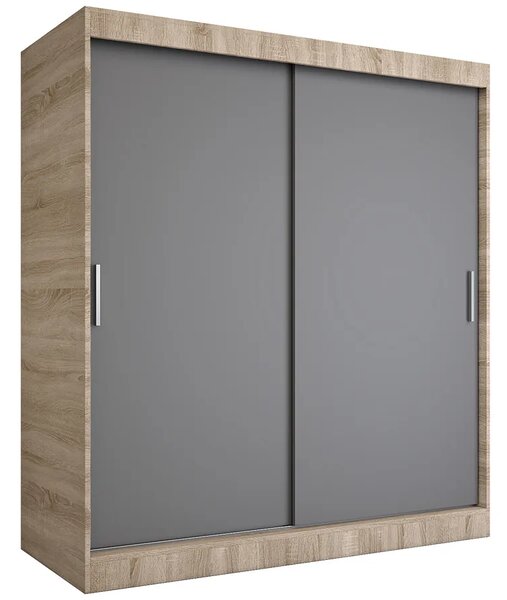 Szafa przesuwna 180 cm dąb sonoma + antracyt M3-K35