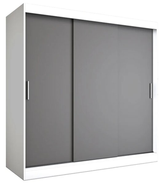 Szafa przesuwna 200 cm biały+ antracyt K3-S05