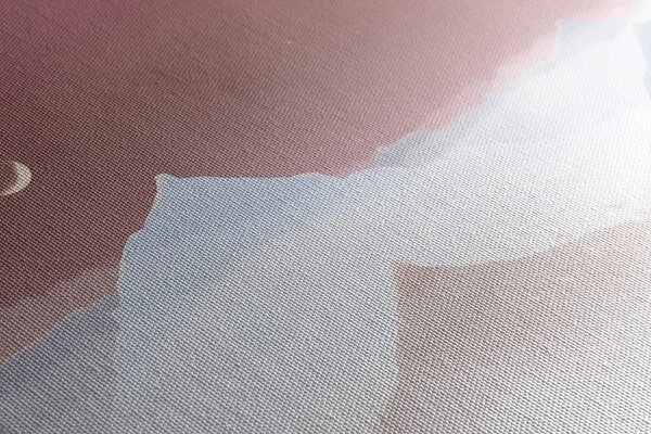 Obraz księżyc nad pastelowymi górami