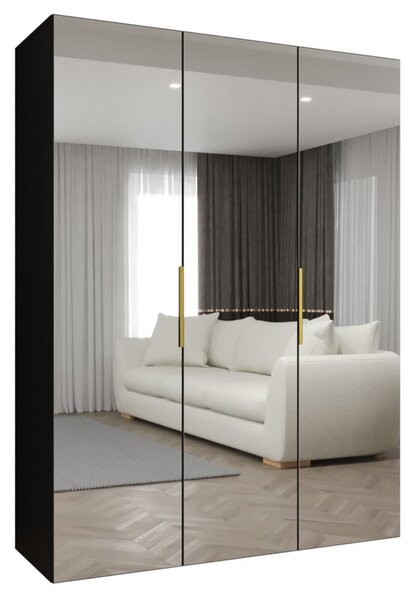 Szafa uchylna otwierana Marbella 3 150 wys. 202 cm czarny + u. zÅoty